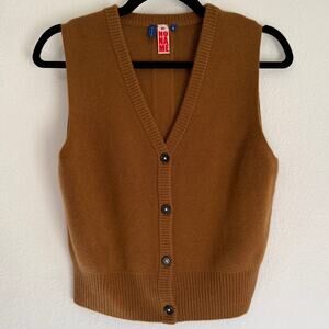 NONAME is Needed Cashmere Blend Sweater Vest Top in Brown Sz L